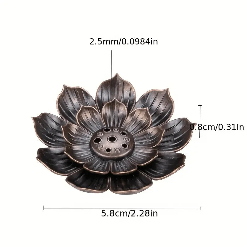 Metal Zen Lotus Buddha Incense Burner Incense Diffuser Incense Stick Holder Censer Buddhist Aromatherapy Use In Office Teahouse-Health Wisdom™