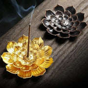 Metal Zen Lotus Buddha Incense Burner Incense Diffuser Incense Stick Holder Censer Buddhist Aromatherapy Use In Office Teahouse-Health Wisdom™
