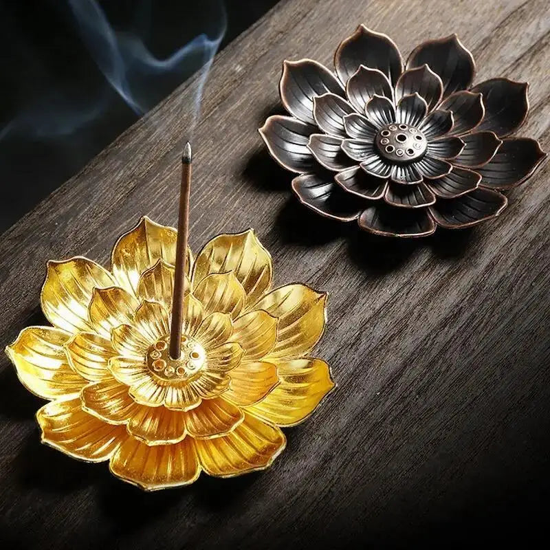 Metal Zen Lotus Buddha Incense Burner Incense Diffuser Incense Stick Holder Censer Buddhist Aromatherapy Use In Office Teahouse-Health Wisdom™