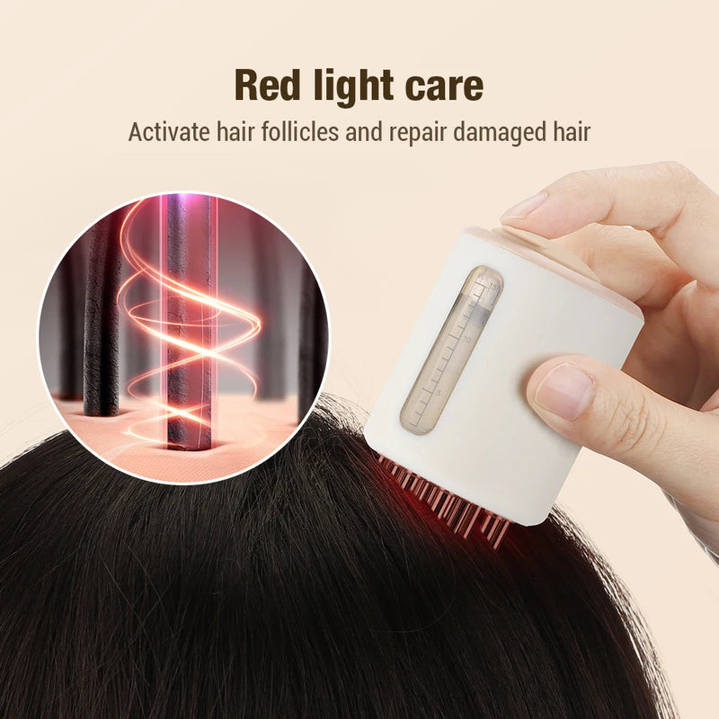 Microcurrent Head Scalp Massage Comb Head Scratcher LED Light Vibration 6ml Serum Oil Applicator Hair Growth Waterproof-Health Wisdom™