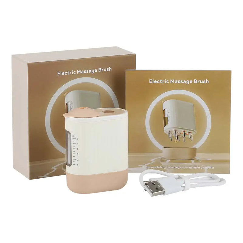 Microcurrent Head Scalp Massage Comb Head Scratcher LED Light Vibration 6ml Serum Oil Applicator Hair Growth Waterproof-Health Wisdom™