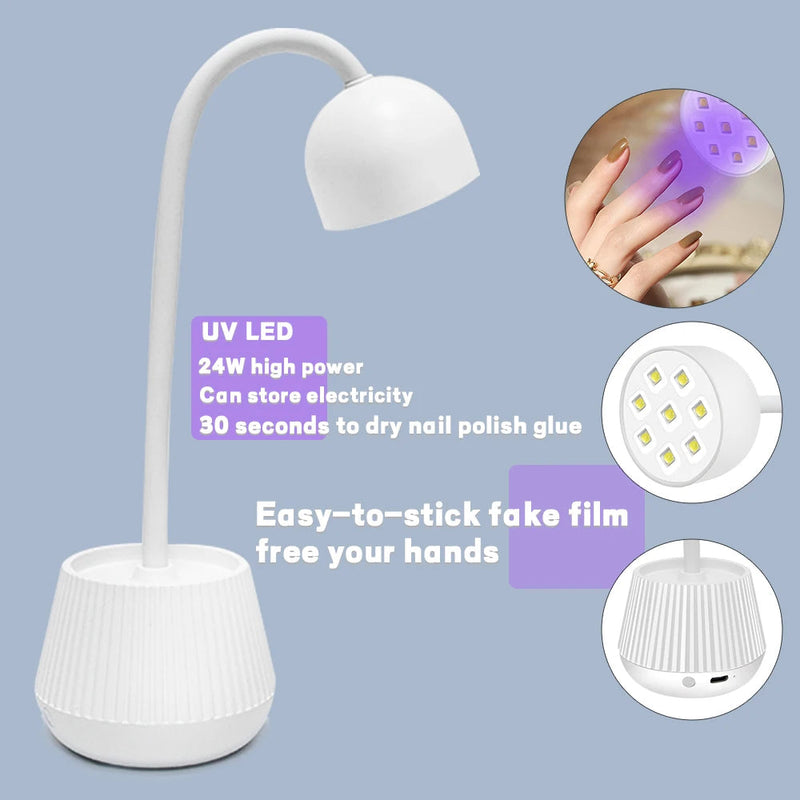 Mini Lotus Nail Lamp Quick Drying Gel Nail Polish Dryer UV Light For Gel Nails Professional Bendable UV LED Lamp For Manicure-Health Wisdom™