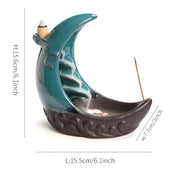 Moon & Fish Indoor Relaxation Decoration Home Decor Office Lucky Feng Shui Gadgets Indoor Ceramic Aromatherapy Stove -No Incense-Health Wisdom™
