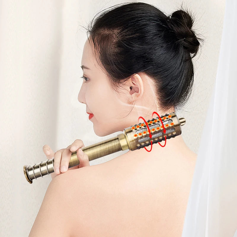 Moxa Therapy Brass Moxibustion Rod Body Warm Acupoint Meridian Massage Brozen Copper Stick Health Care-Health Wisdom™