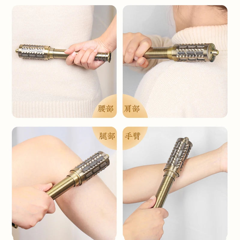 Moxa Therapy Brass Moxibustion Rod Body Warm Acupoint Meridian Massage Brozen Copper Stick Health Care-Health Wisdom™
