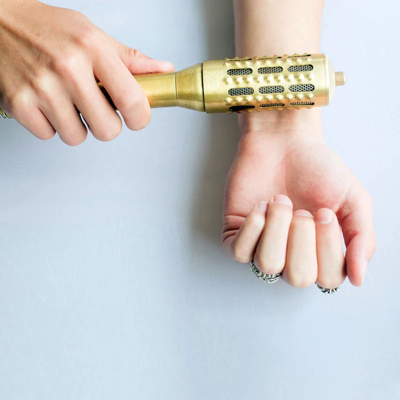 Moxa Therapy Brass Moxibustion Rod Body Warm Acupoint Meridian Massage Brozen Copper Stick Health Care-Health Wisdom™