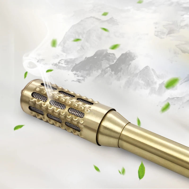 Moxa Therapy Brass Moxibustion Rod Body Warm Acupoint Meridian Massage Brozen Copper Stick Health Care-Health Wisdom™