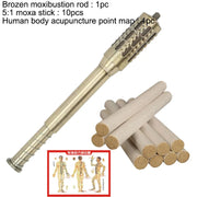 Moxa Therapy Brass Moxibustion Rod Body Warm Acupoint Meridian Massage Brozen Copper Stick Health Care-Health Wisdom™