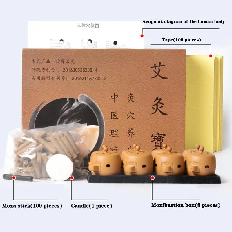Moxibustion Box Moxa Sticks Mini Mugwort Tube Burner Acupuncture Therapy Point Body Warm Massage Heating Treatment Pain Relief-Health Wisdom™