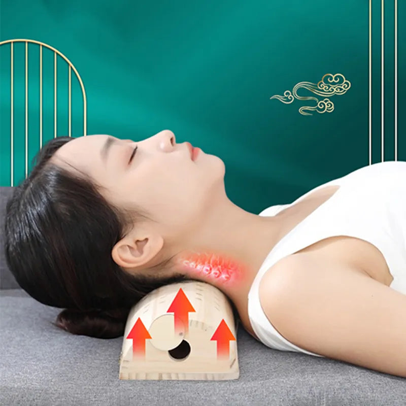 Moxibustion Cervical Spine Treatment Febrile Pillow Moxa Therapy Wooden Pillows Warm Neck Waist Warm Massage Pain Relieve-Health Wisdom™