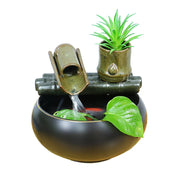 Multifunctional Indoor Water Fountain Mini Fish Tank Flower Pot Tabletop Fountain With Soothing Sound for Office and Home Decor-Health Wisdom™
