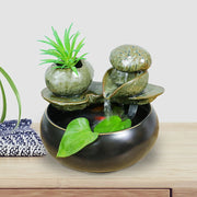 Multifunctional Indoor Water Fountain Mini Fish Tank Flower Pot Tabletop Fountain With Soothing Sound for Office and Home Decor-Health Wisdom™