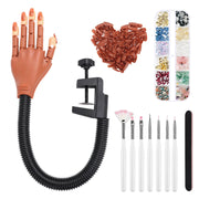 Nail Art Practice Equipment with 100pc False Nails Adjustable Flexible Manicure Training Prosthetic Hand Nail Art False Hand Set-Health Wisdom™