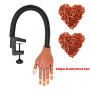 Nail Art Practice Equipment with 100pc False Nails Adjustable Flexible Manicure Training Prosthetic Hand Nail Art False Hand Set-Health Wisdom™