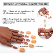 Nail Art Practice Equipment with 100pc False Nails Adjustable Flexible Manicure Training Prosthetic Hand Nail Art False Hand Set-Health Wisdom™