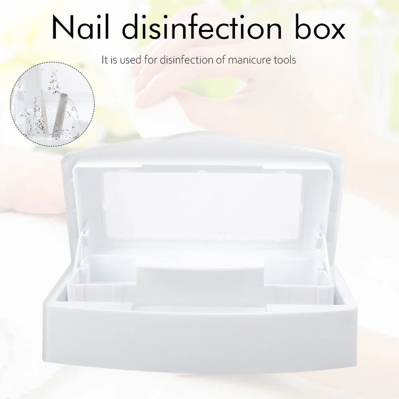 Nail Art Sterilizer Tray Disinfection Box Sterilizing Clean Nail Art Salon Manicure Implement Sanitize Equipment Cleaner Tools-Health Wisdom™