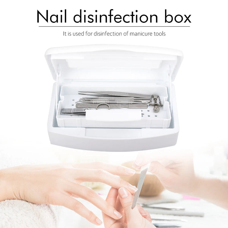 Nail Art Sterilizer Tray Disinfection Box Sterilizing Clean Nail Art Salon Manicure Implement Sanitize Equipment Cleaner Tools-Health Wisdom™