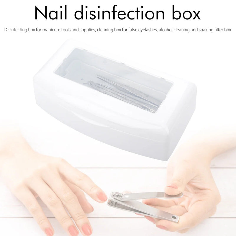 Nail Art Sterilizer Tray Disinfection Box Sterilizing Clean Nail Art Salon Manicure Implement Sanitize Equipment Cleaner Tools-Health Wisdom™