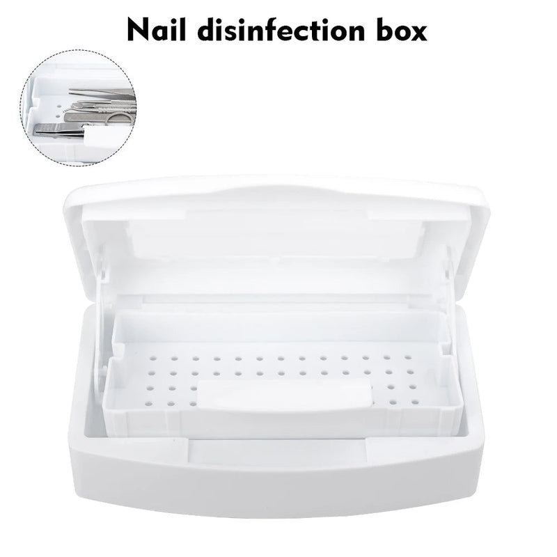Nail Art Sterilizer Tray Disinfection Box Sterilizing Clean Nail Art Salon Manicure Implement Sanitize Equipment Cleaner Tools-Health Wisdom™