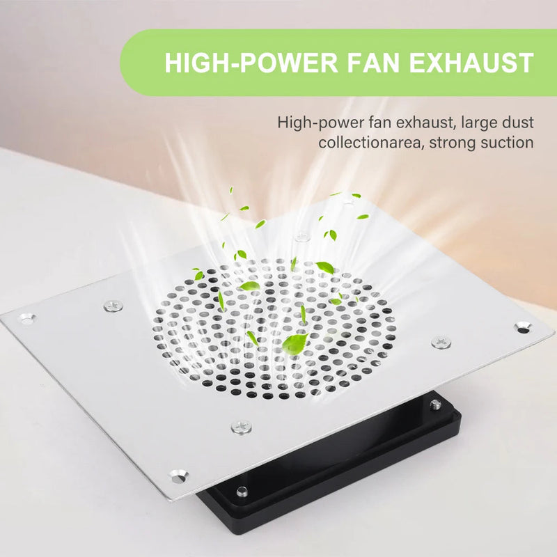Nail Dust Collector Strong Vacuum Suction Table Desk Dust Cleaner Manicure Predicure Machine w/ Filter Nail Extractor Fan Salon-Health Wisdom™