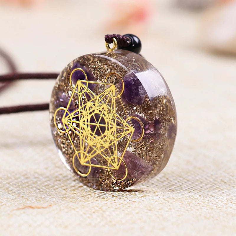 Natural Amethyst Orgone Pendant Chakra Necklace Women Men Healing Energy Orgonite Meditation Jewelry Amulet-Health Wisdom™