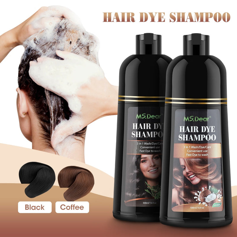 Natural Brown Hair Color Permanent Hair Coloring Shampoo Long Lasting Black Hair Dye Shampoo For Women Men Professional Dye-Health Wisdom™