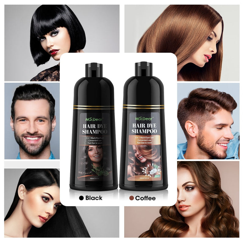 Natural Brown Hair Color Permanent Hair Coloring Shampoo Long Lasting Black Hair Dye Shampoo For Women Men Professional Dye-Health Wisdom™