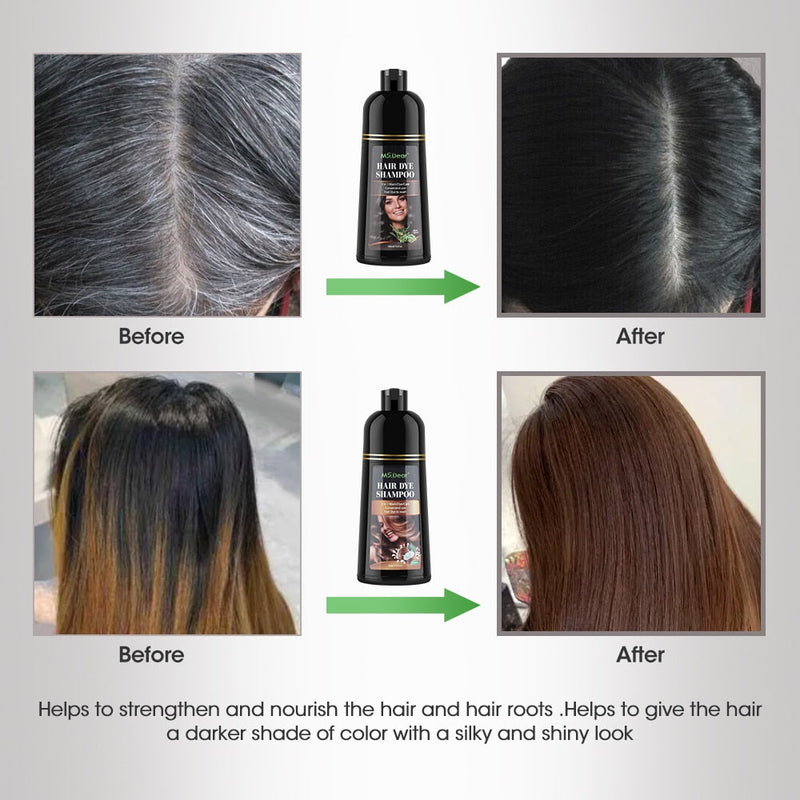 Natural Brown Hair Color Permanent Hair Coloring Shampoo Long Lasting Black Hair Dye Shampoo For Women Men Professional Dye-Health Wisdom™