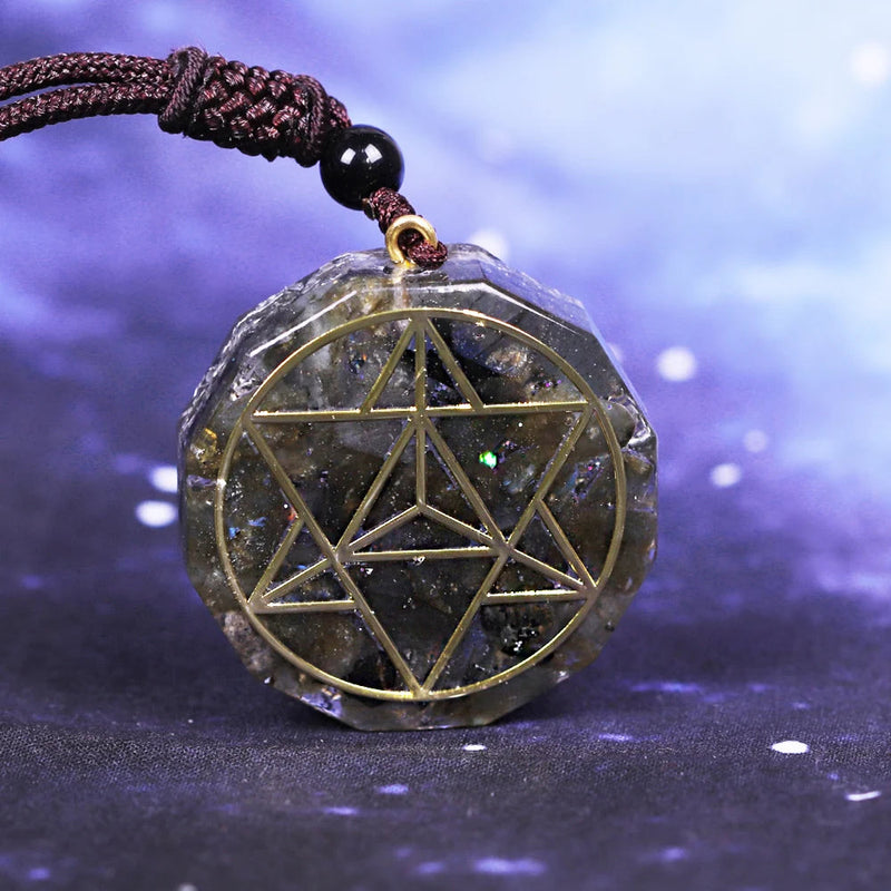 Natural Labradorite Orgonite Pendant Reiki Crystal Energy Orgone Necklace Chakra Stone Resin Yoga Healing Jewelry For Women Men-Health Wisdom™