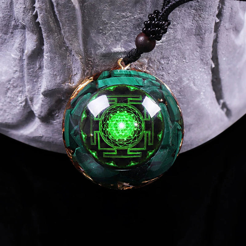 Natural Malachite Chakra Pendant Yoga Meditation Reiki Healing Crystal Orgonite Spiritual Energy Necklace-Health Wisdom™