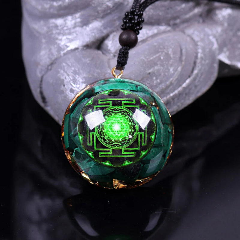 Natural Malachite Chakra Pendant Yoga Meditation Reiki Healing Crystal Orgonite Spiritual Energy Necklace-Health Wisdom™