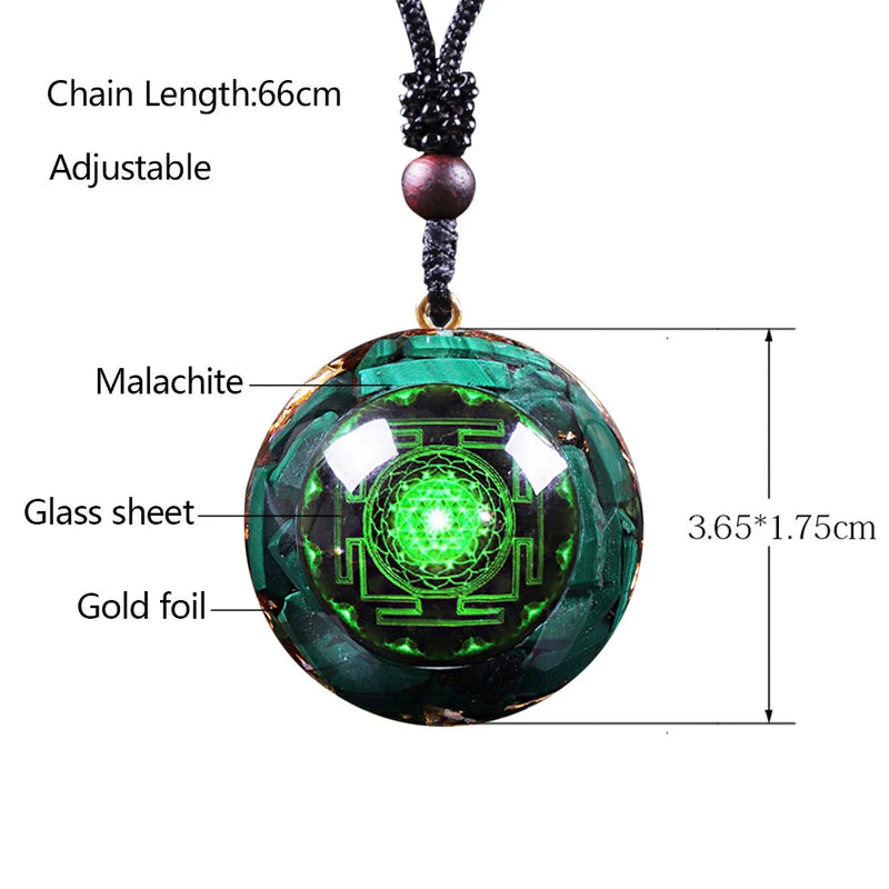 Natural Malachite Chakra Pendant Yoga Meditation Reiki Healing Crystal Orgonite Spiritual Energy Necklace-Health Wisdom™