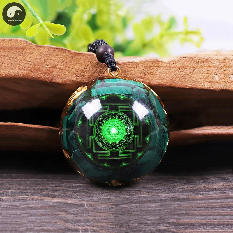 Natural Malachite Chakra Pendant Yoga Meditation Reiki Healing Crystal Orgonite Spiritual Energy Necklace-Health Wisdom™