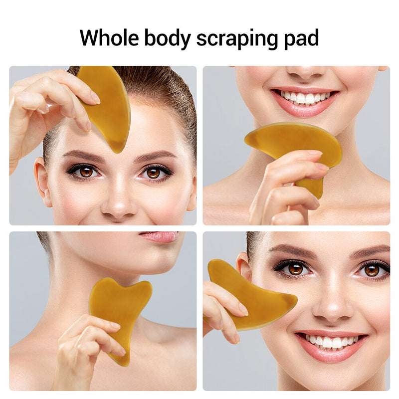 Natural OX Horn Gua Sha Board &amp; Face Lift Massage Stick Set Eye Facial Beauty Back Scraping Skincare Oil SPA PhysioTherapy Tools-Health Wisdom™