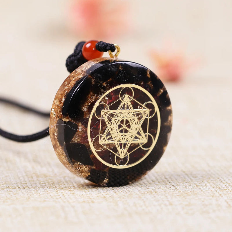 Natural Obsidian Necklace Reiki Garnet Energy Orgonite Converter Healing Yoga Necklace Orgone Gift For Women Amulet Jewelry-Health Wisdom™