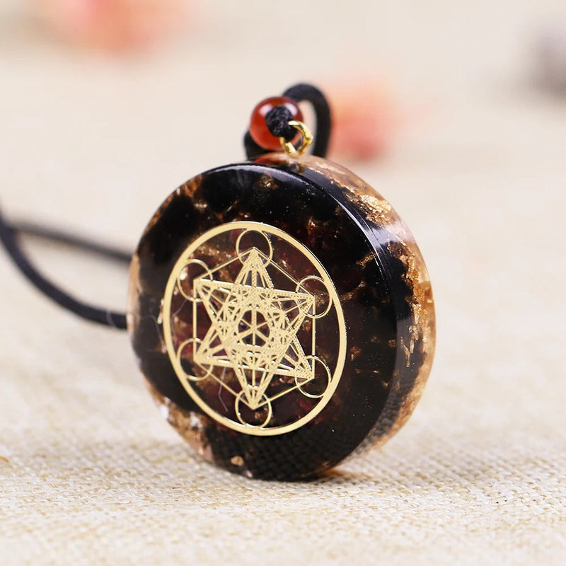 Natural Obsidian Necklace Reiki Garnet Energy Orgonite Converter Healing Yoga Necklace Orgone Gift For Women Amulet Jewelry-Health Wisdom™