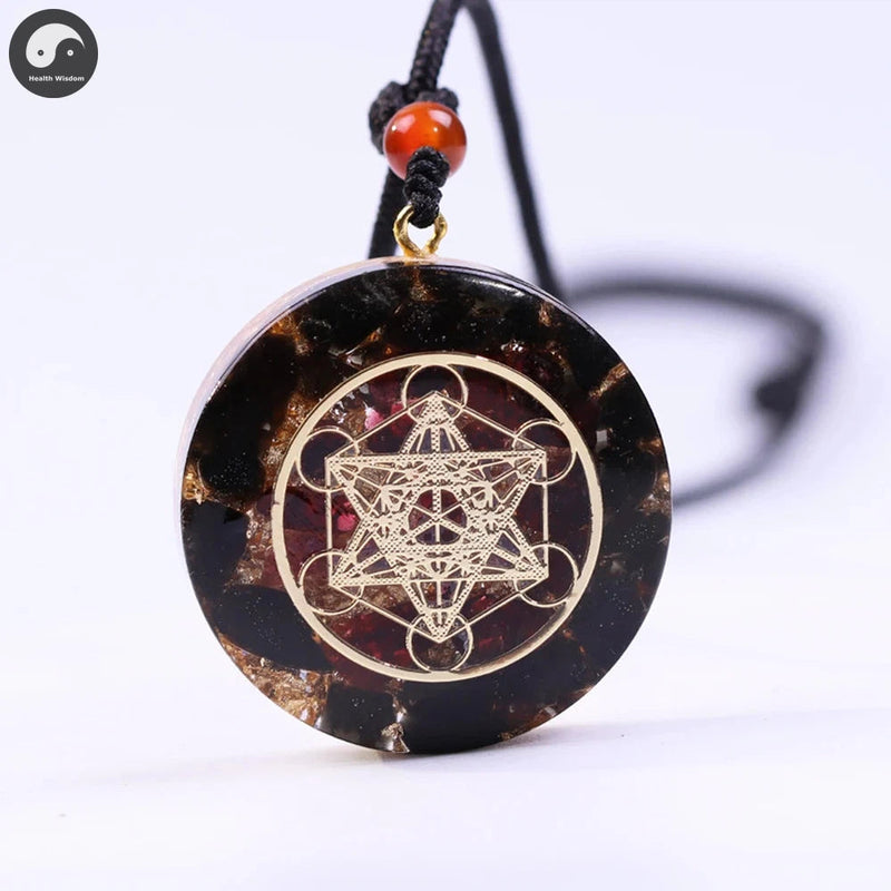 Natural Obsidian Necklace Reiki Garnet Energy Orgonite Converter Healing Yoga Necklace Orgone Gift For Women Amulet Jewelry-Health Wisdom™
