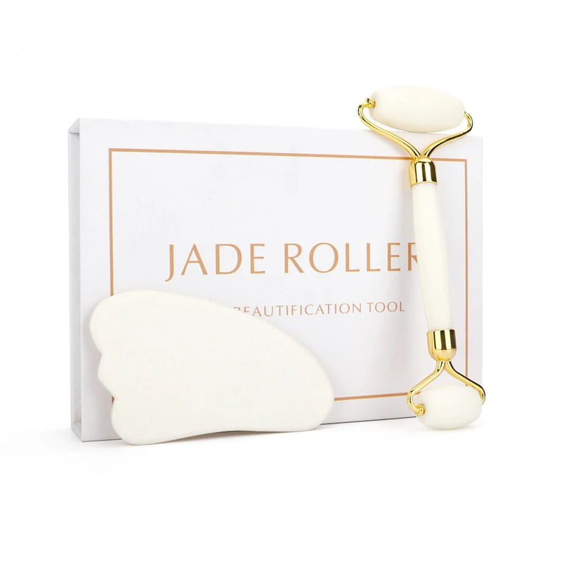 Natural Rose Quartz Roller Facial Jade Roller Stone Gua sha Scraper Face Lifting Massage Skin Eye Body Massager Beauty Care Tool-Health Wisdom™
