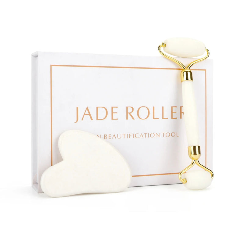 Natural Rose Quartz Roller Facial Jade Roller Stone Gua sha Scraper Face Lifting Massage Skin Eye Body Massager Beauty Care Tool-Health Wisdom™