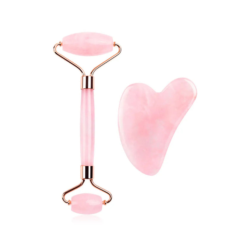 Natural Rose Quartz Roller Facial Jade Roller Stone Gua sha Scraper Face Lifting Massage Skin Eye Body Massager Beauty Care Tool-Health Wisdom™