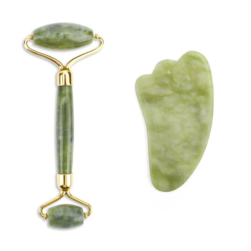 Natural Rose Quartz Roller Facial Jade Roller Stone Gua sha Scraper Face Lifting Massage Skin Eye Body Massager Beauty Care Tool-Health Wisdom™