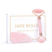 Natural Rose Quartz Roller Facial Jade Roller Stone Gua sha Scraper Face Lifting Massage Skin Eye Body Massager Beauty Care Tool-Health Wisdom™