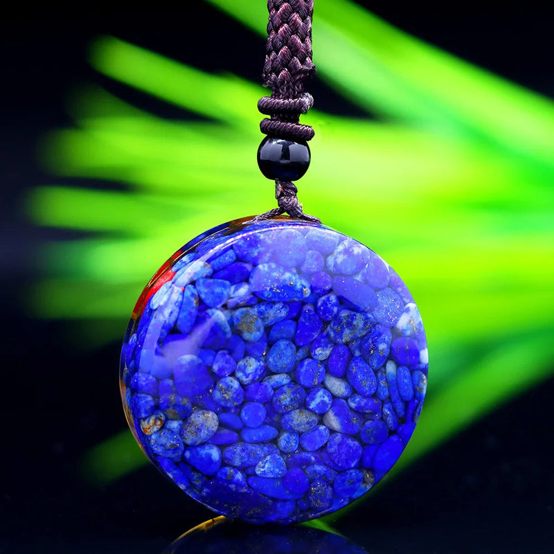 Natural Stone Pendant Meditation Healing Crystal Orgonite Lapis Lazuli Energy Orgone Necklace For Women Men Chakra Jewelry Gifts-Health Wisdom™