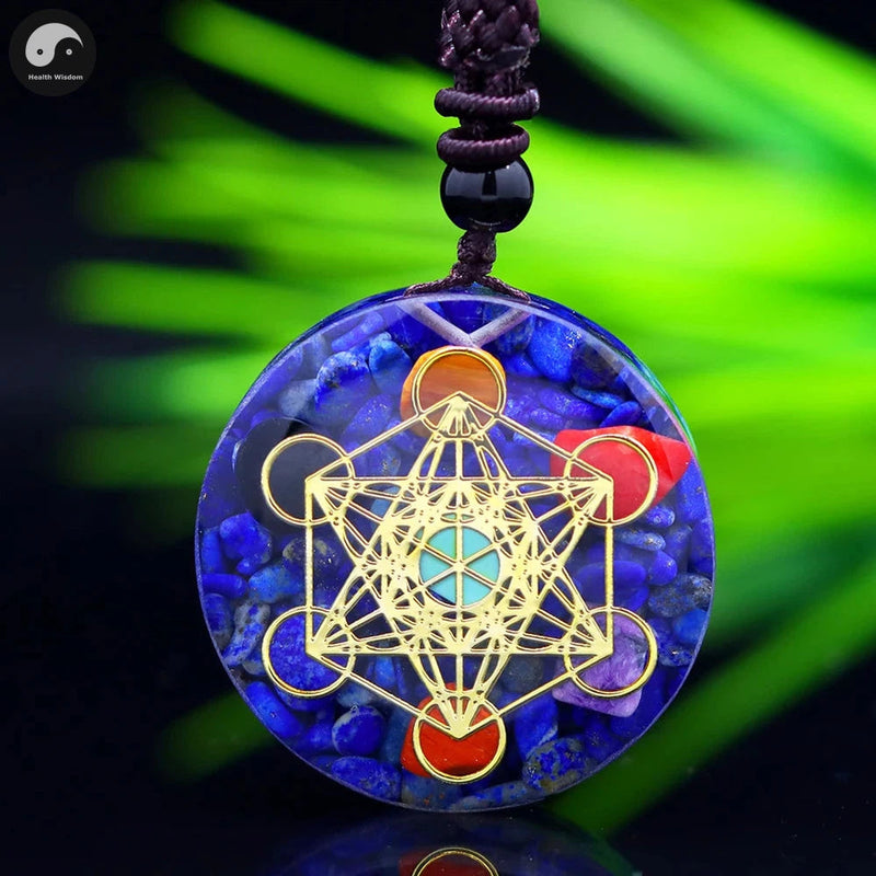 Natural Stone Pendant Meditation Healing Crystal Orgonite Lapis Lazuli Energy Orgone Necklace For Women Men Chakra Jewelry Gifts-Health Wisdom™