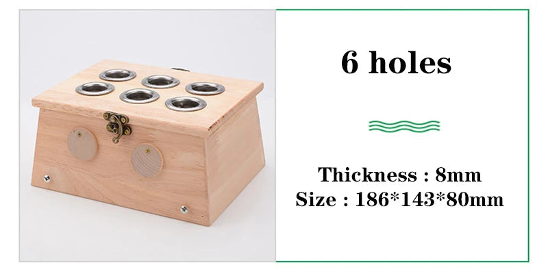 Nature Oak Moxibustion Burner Box Warm Acupuntura Massage Therapy Moxa Stick Neck Knee Body Acupoint Massager 8mm Thickness-Health Wisdom™