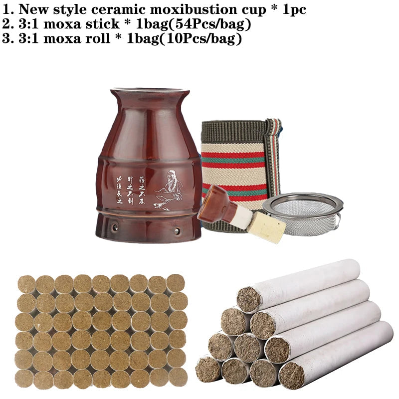 New Design Ceramic Moxibustion Burner Available for 20cm Moxa Roll Warm Massage Chinese Herb Scraping Therapy Hot Compress-Health Wisdom™