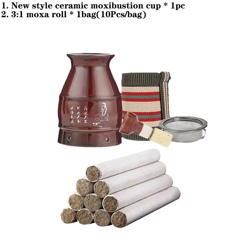 New Design Ceramic Moxibustion Burner Available for 20cm Moxa Roll Warm Massage Chinese Herb Scraping Therapy Hot Compress-Health Wisdom™