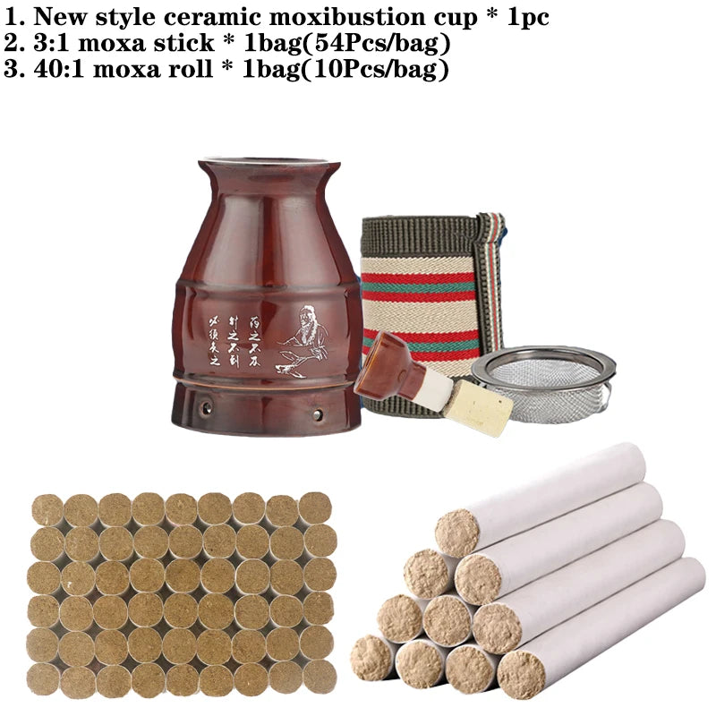 New Design Ceramic Moxibustion Burner Available for 20cm Moxa Roll Warm Massage Chinese Herb Scraping Therapy Hot Compress-Health Wisdom™