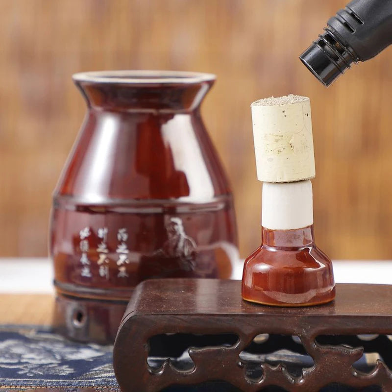 New Design Ceramic Moxibustion Burner Available for 20cm Moxa Roll Warm Massage Chinese Herb Scraping Therapy Hot Compress-Health Wisdom™