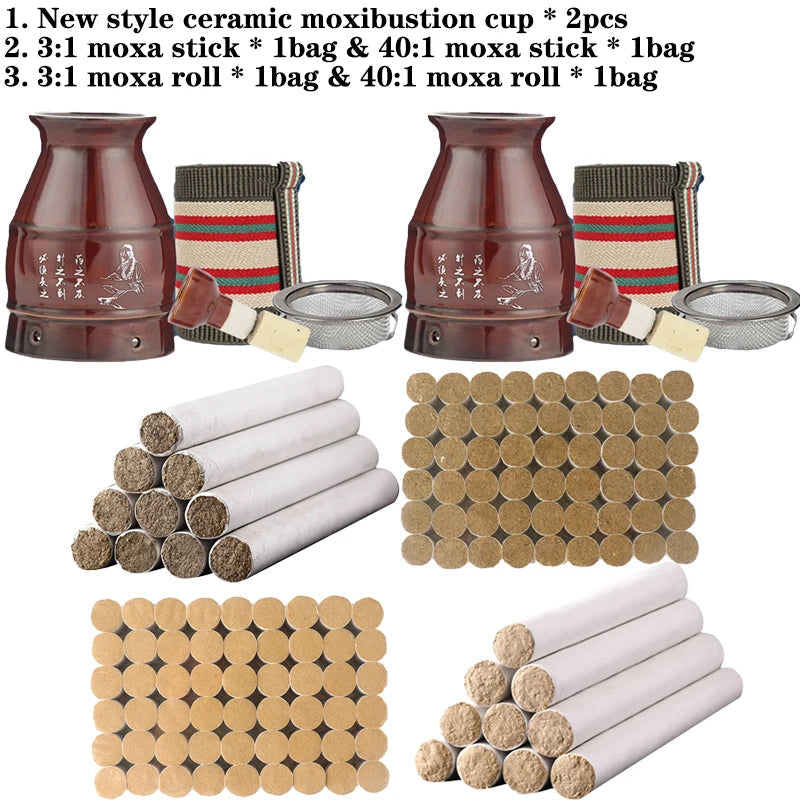 New Design Ceramic Moxibustion Burner Available for 20cm Moxa Roll Warm Massage Chinese Herb Scraping Therapy Hot Compress-Health Wisdom™
